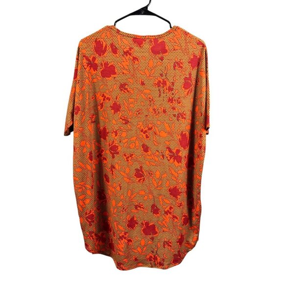 LulaRoe Irma Women's Orange Floral Top - Picture 3 of 6